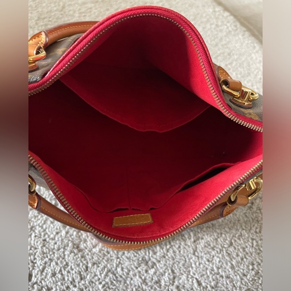 Louis Vuitton monogram V tote bag handbag Monogram Canvas and Leather Brown, Red - Picture 17 of 17